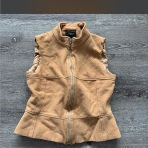 Loleen Tan Fleece Zip-Front Vest